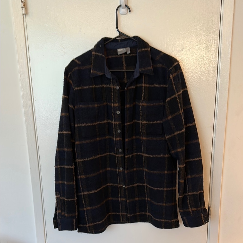 Black and Tan Plaid soft Button-Up Shirt